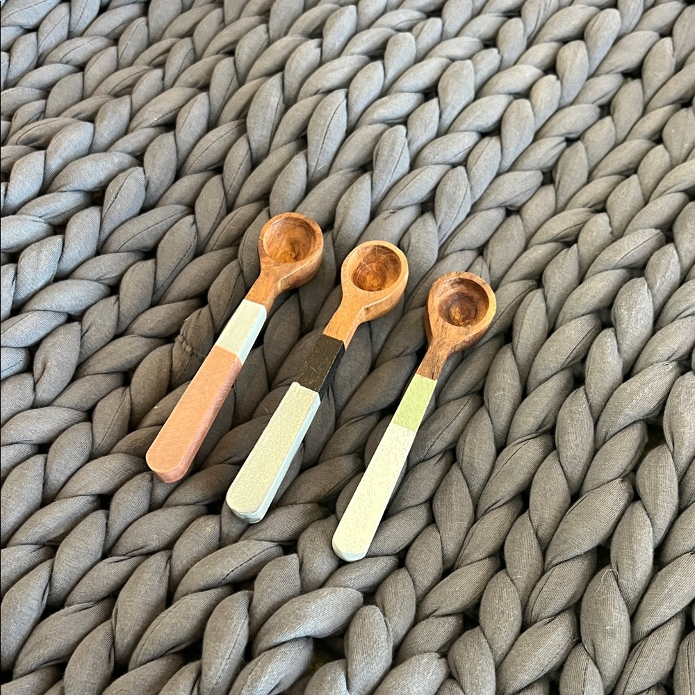 Anthropologie Wooden Spoons in Brown, Black, and Green